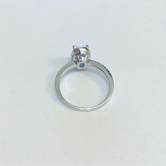 💕TOP SELLER💕 Silver White Lab Opal Ring with CZ, Silver Rings, Engagement Ring - Picture 10 of 11